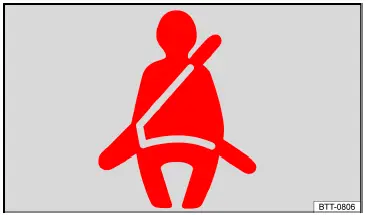 Fig. 1 In the instrument cluster display: warning light for the fasten seat belts reminder.