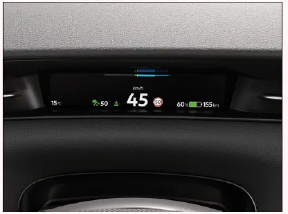 Fig. 1 In the instrument panel: digital instrument cluster (general example).