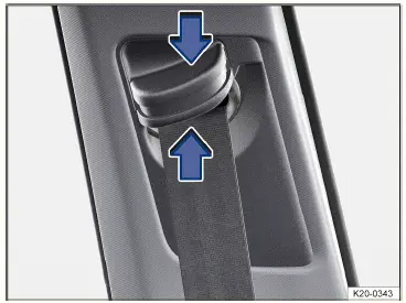 Fig. 1 Next to the front seats: safety belt height adjuster.