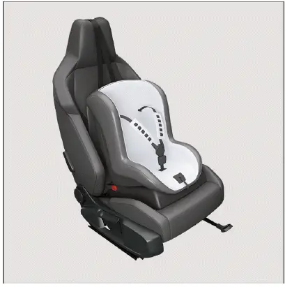 Fig. 5 On the backrest of the top sport seat (without opening) on the passenger's side: belt guide for the top tether safety belt (general example).